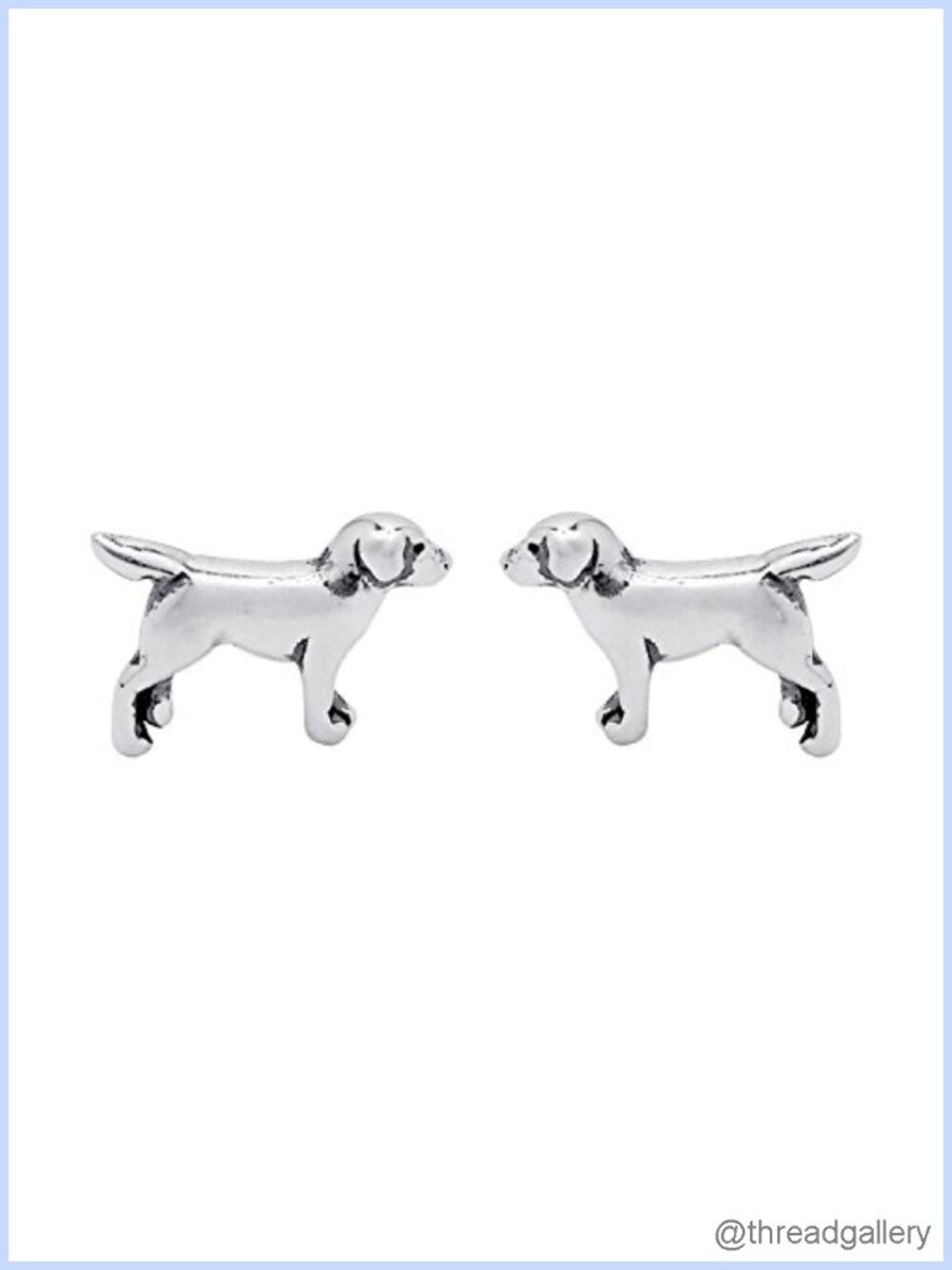 Sterling Silver Labrador Retriever Dog Stud Earrings Hypoallergenic